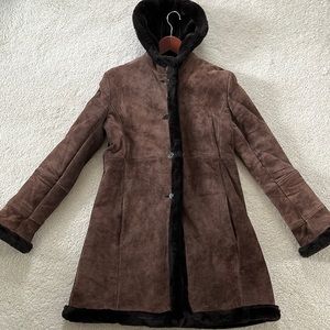 Faux fur suede coat